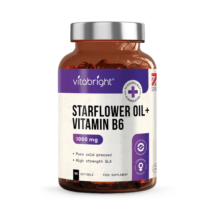 VitaBright Starflower Oil with Vitamin B6 - 1000mg - 90 Softgels