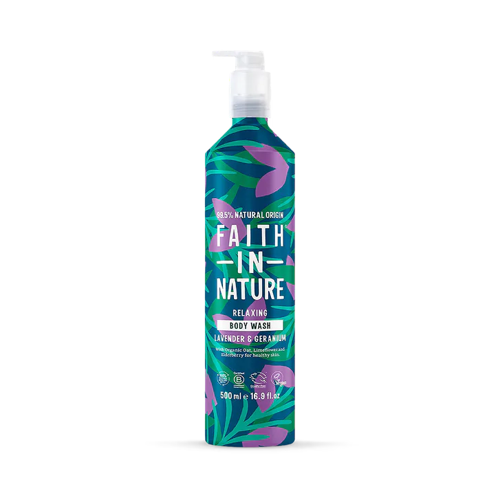 Faith in Nature Body Wash Lavender & Geranium 500ml Aluminium