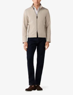 HACKETT Stand-Collar Padded Woven Jacket in NATURAL BEIGE, additional product view 2
