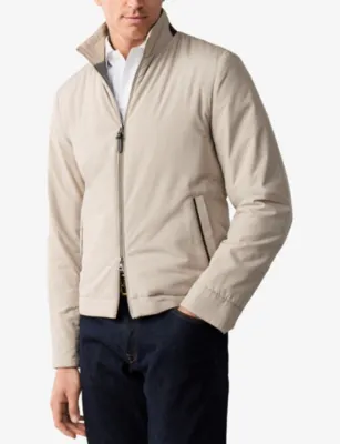 HACKETT Stand-Collar Padded Woven Jacket in NATURAL BEIGE, additional product view 3