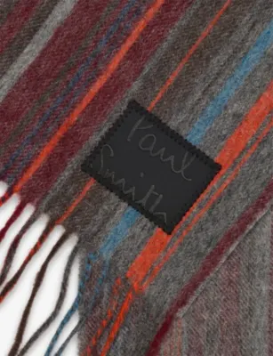 PAUL SMITH Trent Signature Stripe Lambwool Scarf detail 2