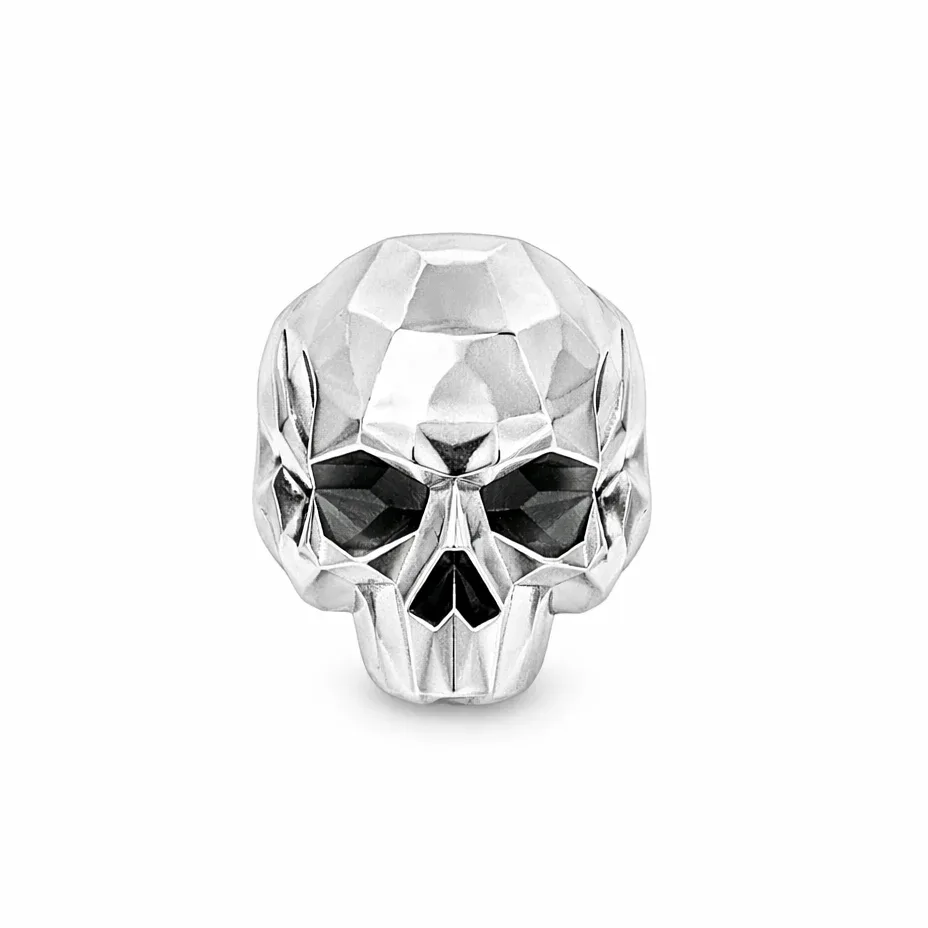 MARYAM - For Him SILVER Silver Faceted Skull Ring 71127 in Matte / 10.5 – Ring