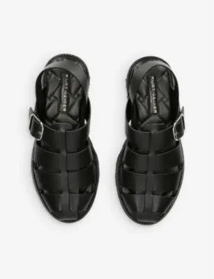 KURT GEIGER LONDON Ollie leather fisherman sandals in BLACK, additional product view 2
