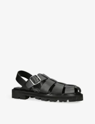 KURT GEIGER LONDON Ollie leather fisherman sandals in BLACK, additional product view 3