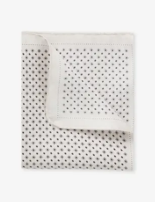 BOSS Patterned Silk Pocket Square
