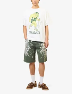 HERESY Brand-Print Cotton T-Shirt detail 2