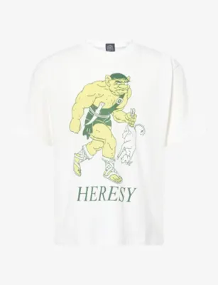 HERESY Brand-Print Cotton T-Shirt