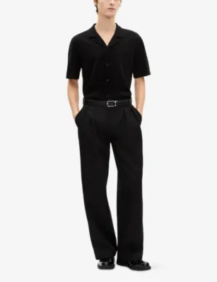 THE KOOPLES Short-Sleeve Mesh Linen and Cotton-Blend Shirt detail 2