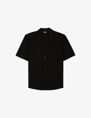 THE KOOPLES Short-Sleeve Mesh Linen and Cotton-Blend Shirt