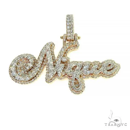 RINA - For Him CUSTOM Custom Made Diamond Name Pendant 66598 in Rose Gold – Pendant