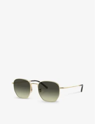OLIVER PEOPLES OV1331S Kierney hexagonal-frame metal sunglasses detail 2