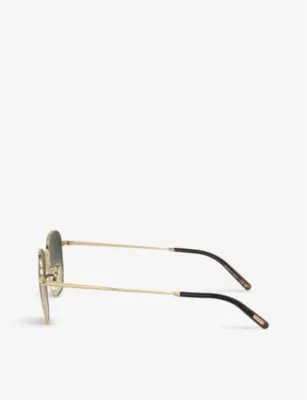 OLIVER PEOPLES OV1331S Kierney hexagonal-frame metal sunglasses detail 3