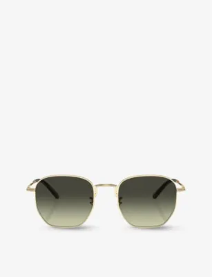 OLIVER PEOPLES OV1331S Kierney hexagonal-frame metal sunglasses