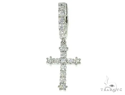 RINA - SUNNY 2 14K Gold Diamond Single Cross Earrings 66198 in Rose Gold – Earrings