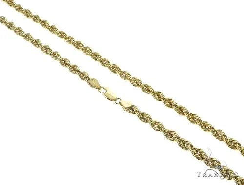 JALGAS - MELANO CREATION 10K Yellow Gold Hollow Rope Chain 5mm 63386 in 22 Inches – Chain