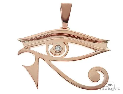 RINA - For Him FACTORY Custom Made Bezel Diamond Eye of Horus Pendant Egyptian Evil Eye 65130 in Rose Gold – Pendant