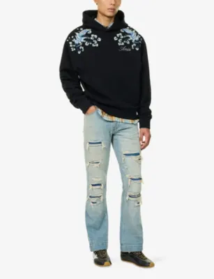 AMIRI Floral-Embroidered Cotton Hoody detail 2