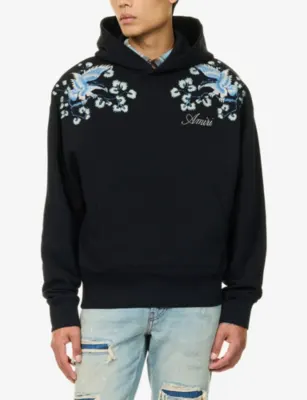 AMIRI Floral-Embroidered Cotton Hoody detail 3