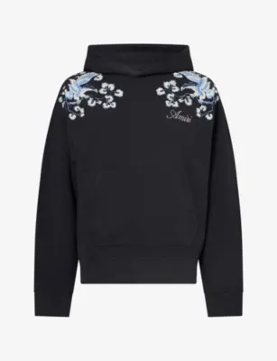AMIRI Floral-Embroidered Cotton Hoody
