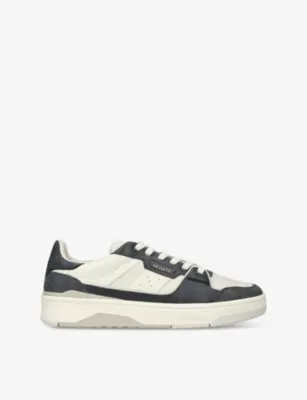 AXEL ARIGATO Clay foiled-logo leather and suede low-top trainers - EUR 41 / 7 UK MEN in BEIGE COMB – Mens | Trainers | Lace up trainers