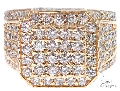 RINA - For Him FACTORY 14k Yellow Gold Men's Diamond Ring 64665 in Rose Gold / 9.5 – Ring