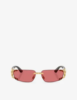 VERSACE VE2291 Rectangular-Frame Metal and Acetate Sunglasses