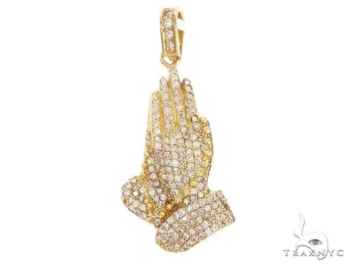 RINA - For Him FACTORY 14k Yellow Gold Diamond Prayer Hands Pendant 64925 in Rose Gold – Pendant