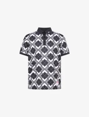 J.LINDEBERG 30Y Tour Tech Argyle Woven Polo T-Shirt