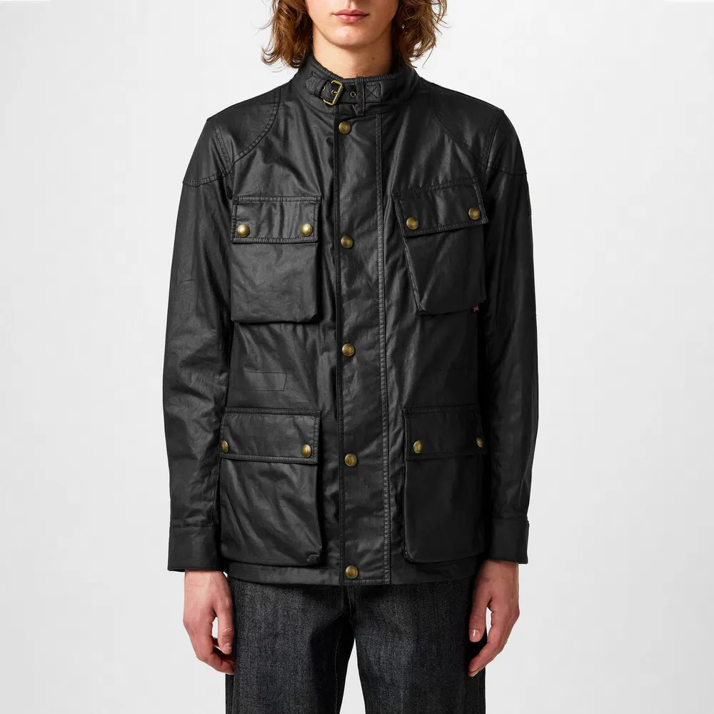Belstaff Men's Fieldmaster Water and Wind Resistant Cotton Long Sleeve Wax Jacket detail 3