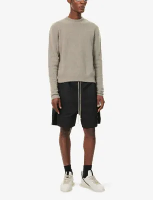 RICK OWENS Drawstring Cotton-Jersey Shorts detail 2