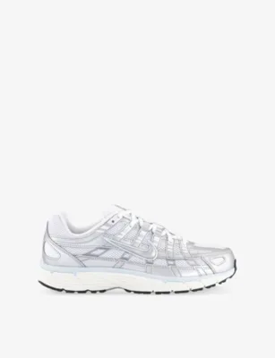 For Him P-6000 Leather and Mesh Low-Top Trainers - 6.5 in WHITE METALLIC SILVER BL – Mens | Trainers | Lace up trainers