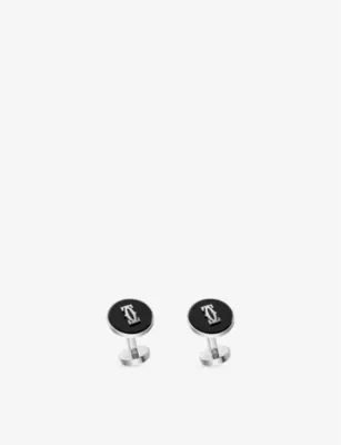 CARTIER Double C de Cartier Sterling-Silver and Onyx Cufflinks
