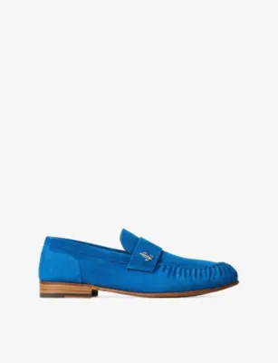 JIMMY CHOO Ellis Suede Loafers - 5 in LAGOON – Mens | Loafers