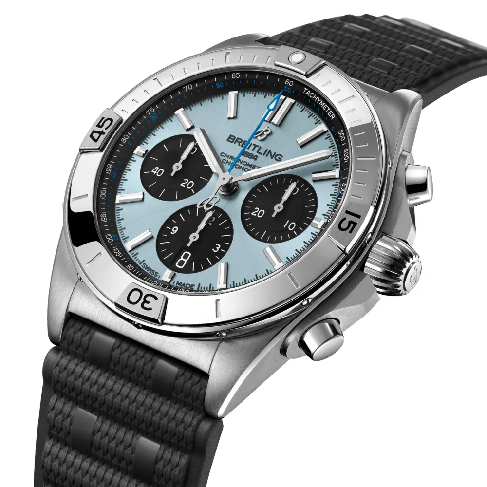 Breitling Chronomat B01 Chronograph 42mm Mens Watch Blue Rubber in Blue, additional product view 3
