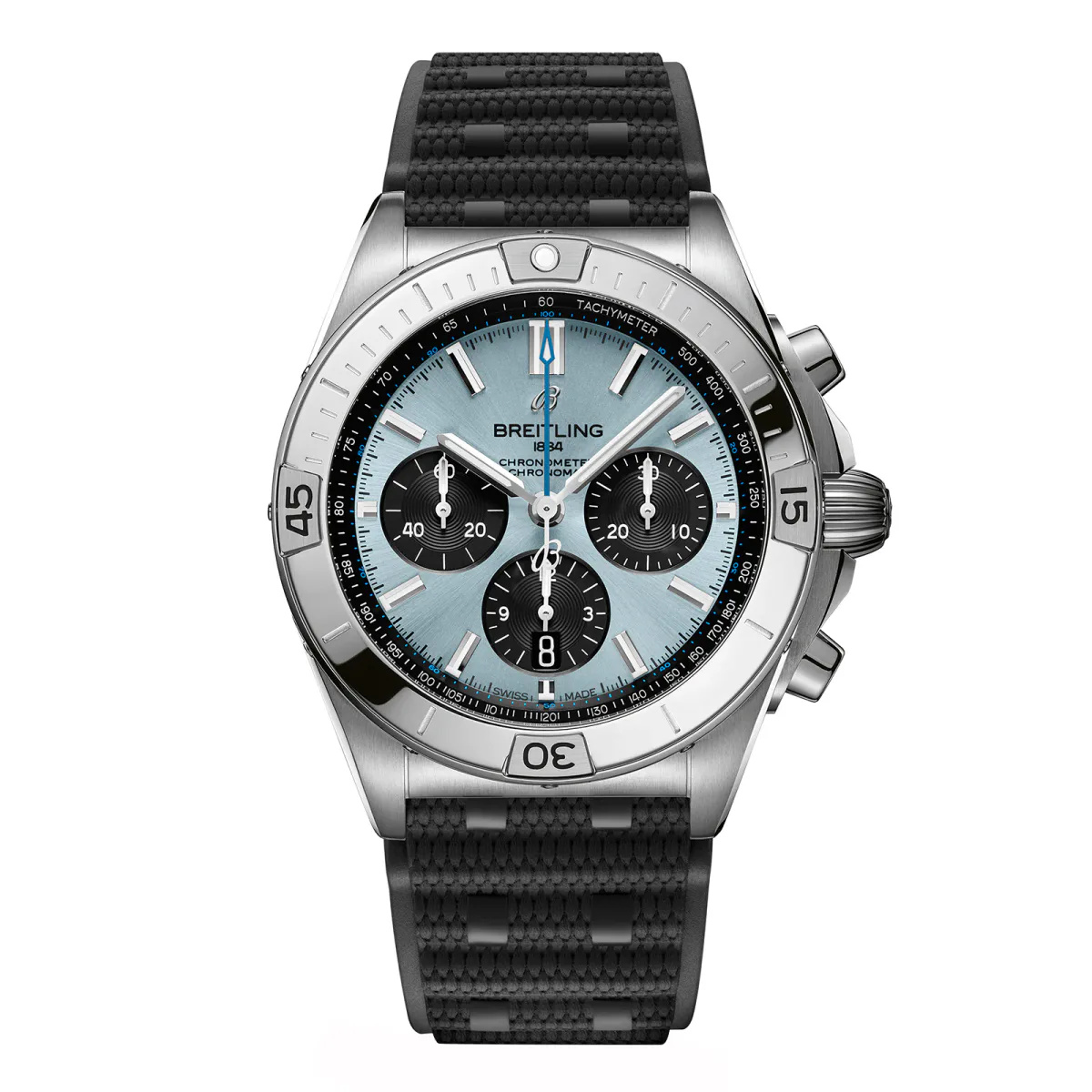 Breitling Chronomat B01 Chronograph 42mm Mens Watch Blue Rubber