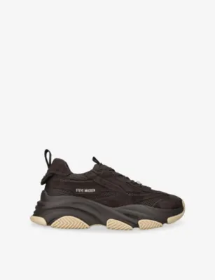 STEVE MADDEN Possess Faux-Leather Trainers - EUR 40 / 6 UK MEN in Brown – Mens | Trainers | Lace up trainers