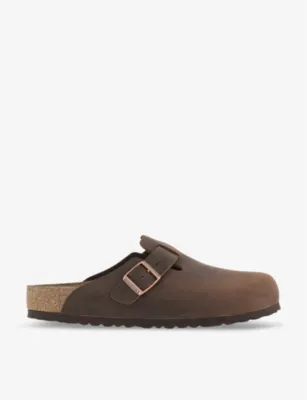 BIRKENSTOCK Boston logo-embossed leather clogs - EUR 42 / 8 UK MEN