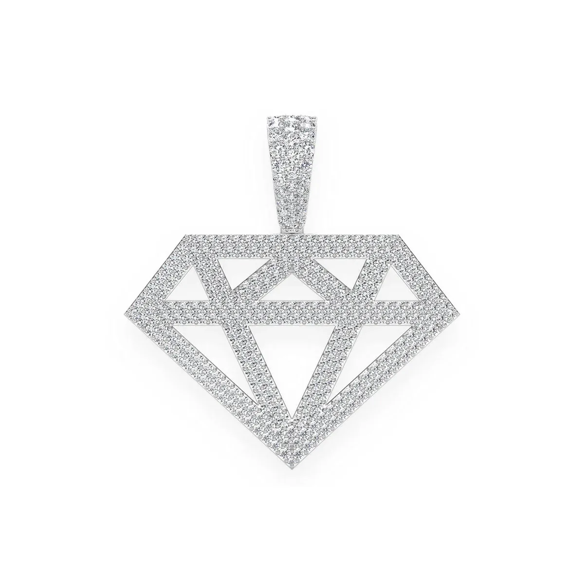For Him Diamond Silhouette Pendant in 2.50ctw / White Gold / Natural Diamond – Pendant