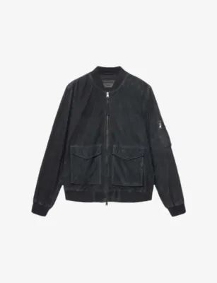 ALLSAINTS Pasilla Suede Bomber Jacket - Navy blue