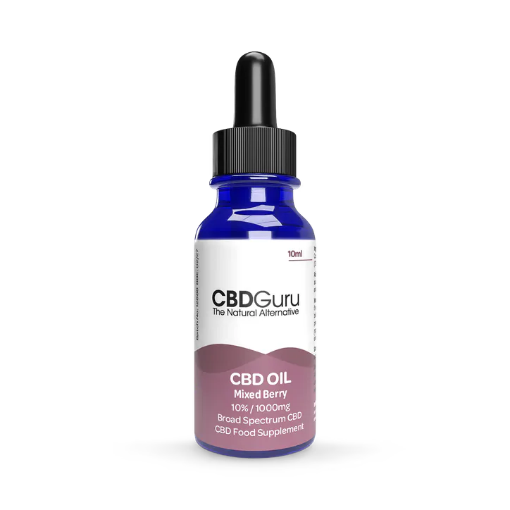 CBD GURU CBD Oil Drops 1000mg 10ml - Mixed Berry Flavour Broad Spectrum CBD 10%