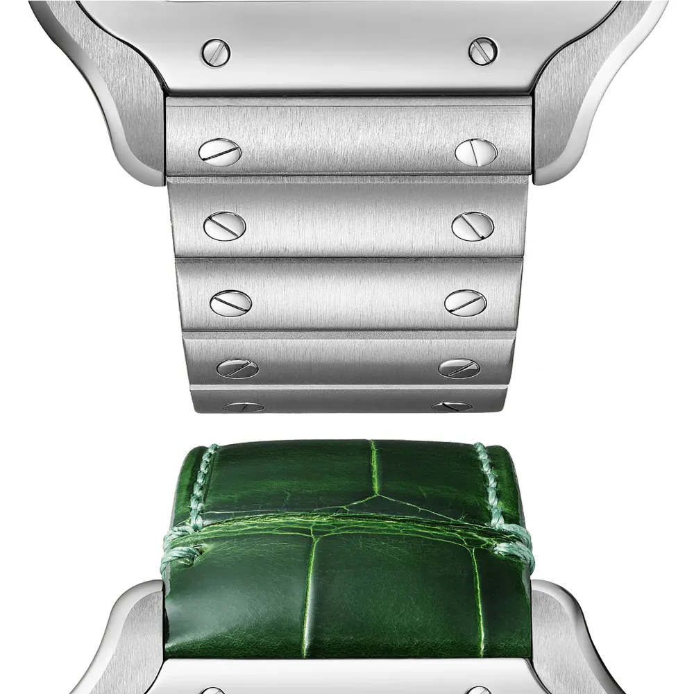 Cartier Santos de Cartier Watch, Large Model, Steel, Automatic, Interchangeable Leather Strap detail 2