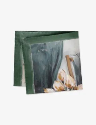 ETON Painting Silk Oxford Pocket Square detail 2