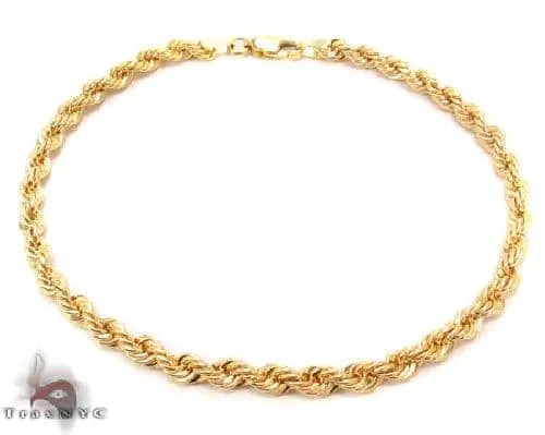 JALGAS - ROYAL CHAIN GROUP 14k Yellow Gold Solid Diamond Cut Rope Bracelet 8 Inches 3.5mm 67532 in Yellow – Bracelet