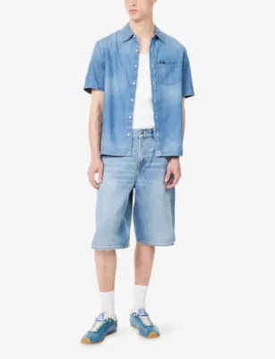 7 FOR ALL MANKIND Short-Sleeve Soft Denim Shirt detail 2