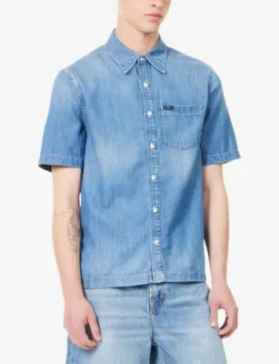 7 FOR ALL MANKIND Short-Sleeve Soft Denim Shirt detail 3