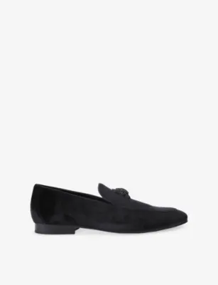 KURT GEIGER LONDON Hugh Eagle-Embellished Velvet Loafers - EUR 45 / 11 UK MEN in BLACK – Mens | Loafers