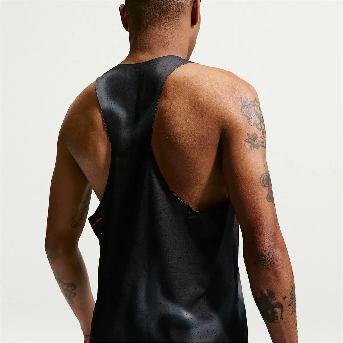 For Him Nike Men's AeroSwift Running Vest in Black/Crimson, additional product view 2