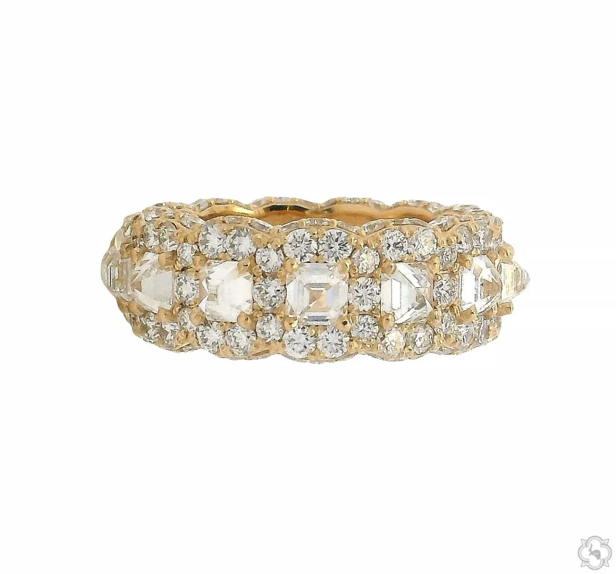 RINA - For Him CUSTOM CVD 25 Pointer Upside Down Asscher Diamond Eternity Band 70832 in Rose Gold / 10 – Ring