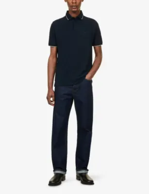 EMPORIO ARMANI Contrast-Trim Pique Cotton Polo Shirt detail 2