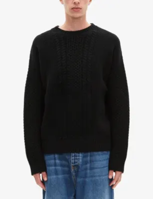 THE KOOPLES Textured Round-Neck Stretch-Wool Jumper detail 3